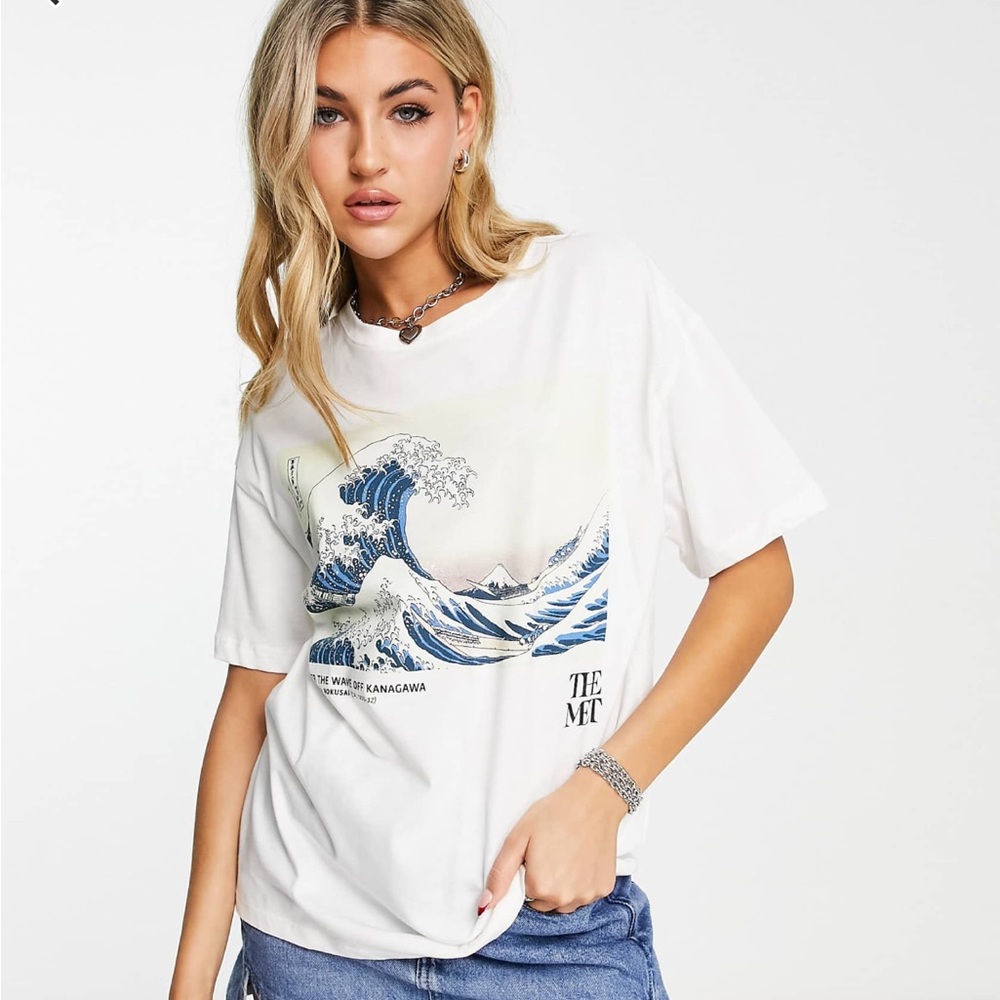 The Great Wave by Hokusai print oversized shirt